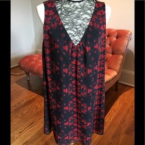 Alice + Olivia Black and Red Floral Backless Dress